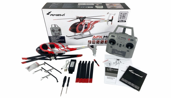 25334 AFX MD500E ZIVIL BRUSHLESS 4-KANAL 325MM HELIKOPTER 6G RTF ROT/SILBER